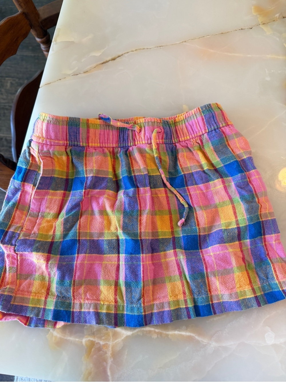 Old Navy Multicolor Plaid Cotton Mini Skirt - Pink Blue Yellow